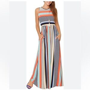 Striped maxi dress size small